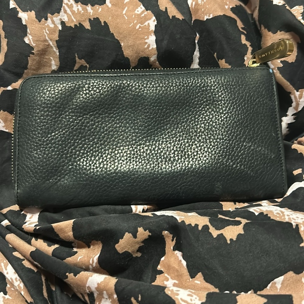 SMYTHSON large black zip around wallet
